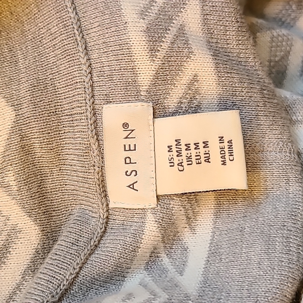 Aspen sweater 1/4 zip, kangaroo pouch, hidden thumb hole, grey white M - Picture 6 of 7